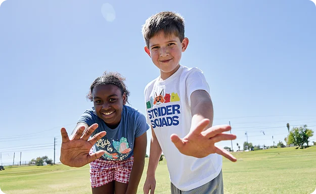 Students waiving their hands