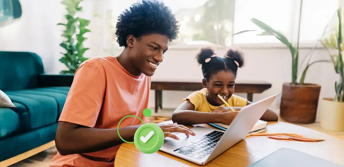 boy with girl studying